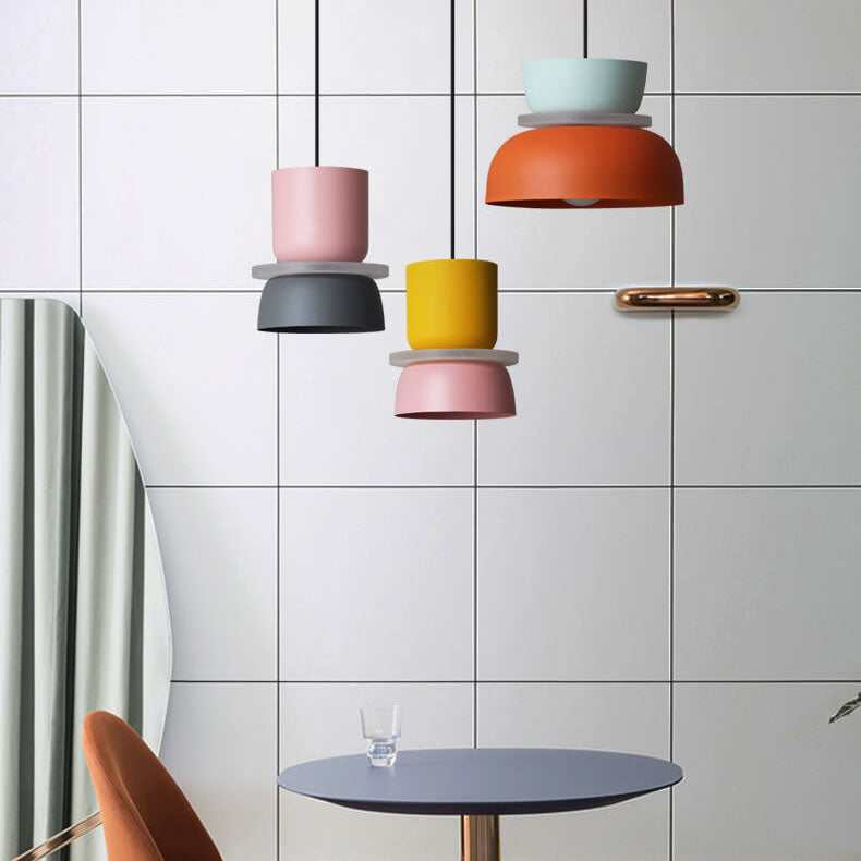 Modern Dome Pendant Light with Dual Tone Shade