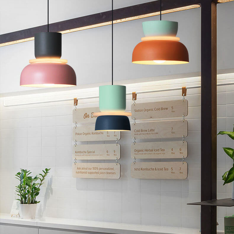 Modern Dome Pendant Light with Dual Tone Shade
