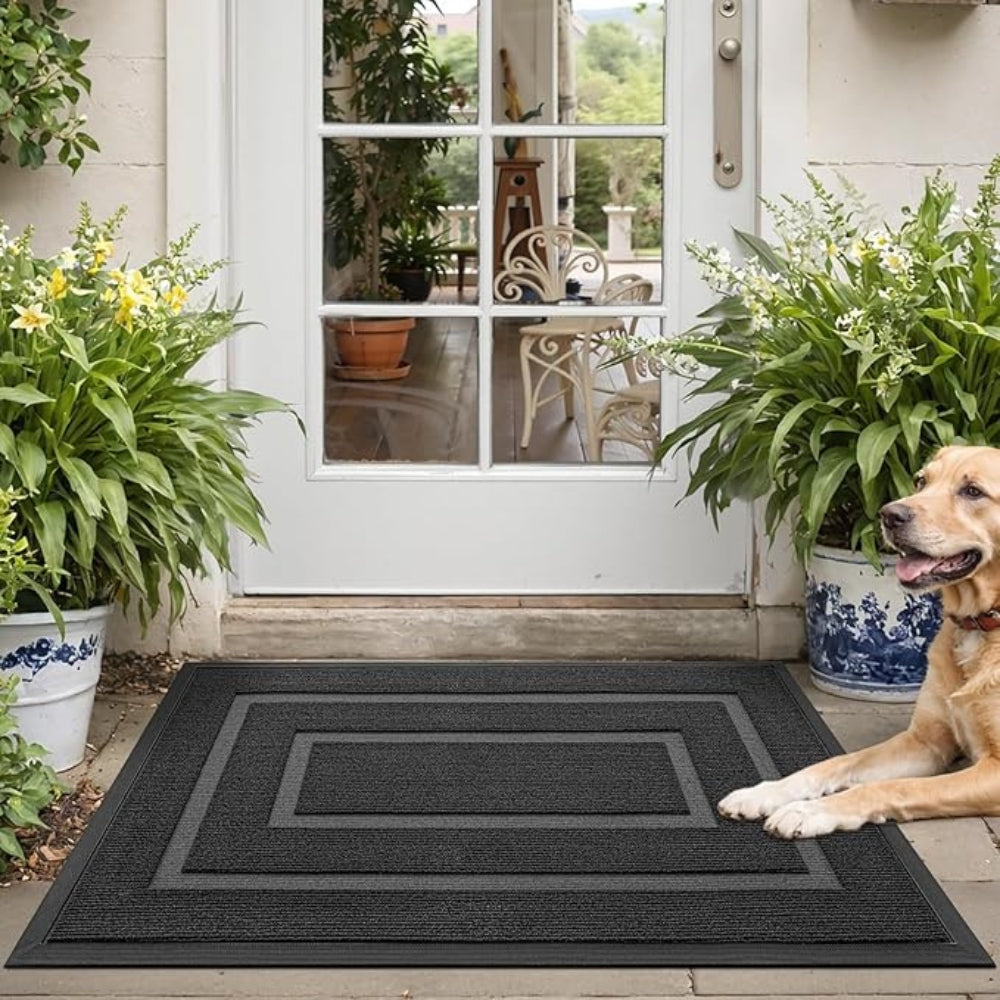 Modern Doormat with Layered Border Trim