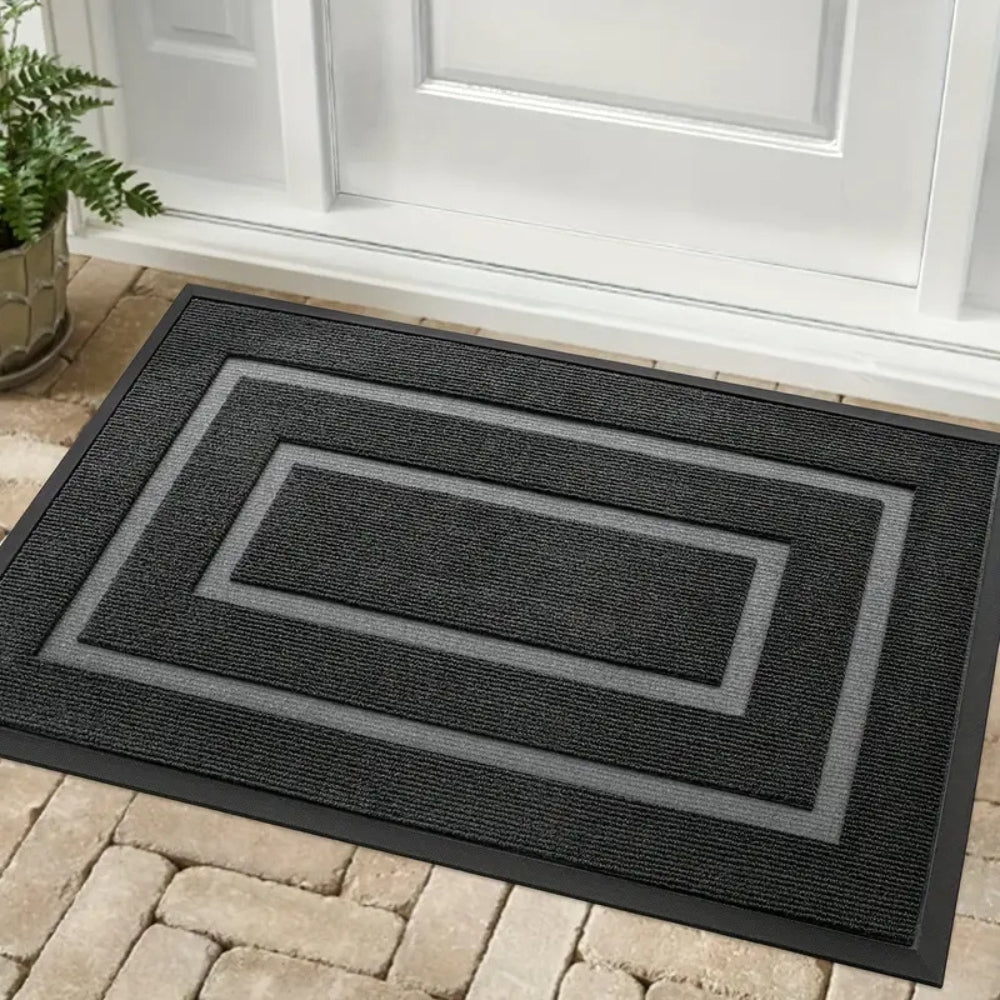 Modern Doormat with Layered Border Trim