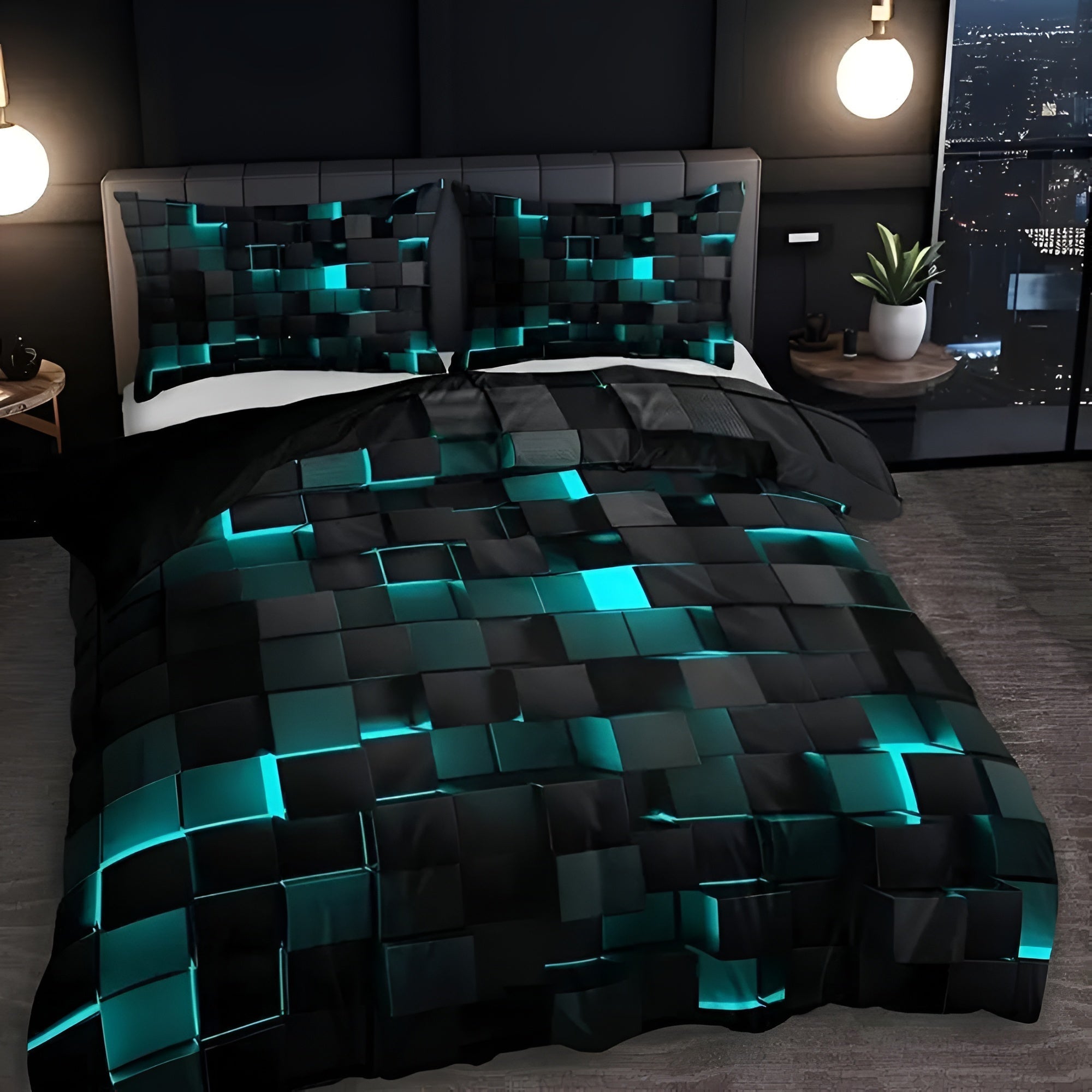 Modern Geometric Duvet Cover Set 3 Piece