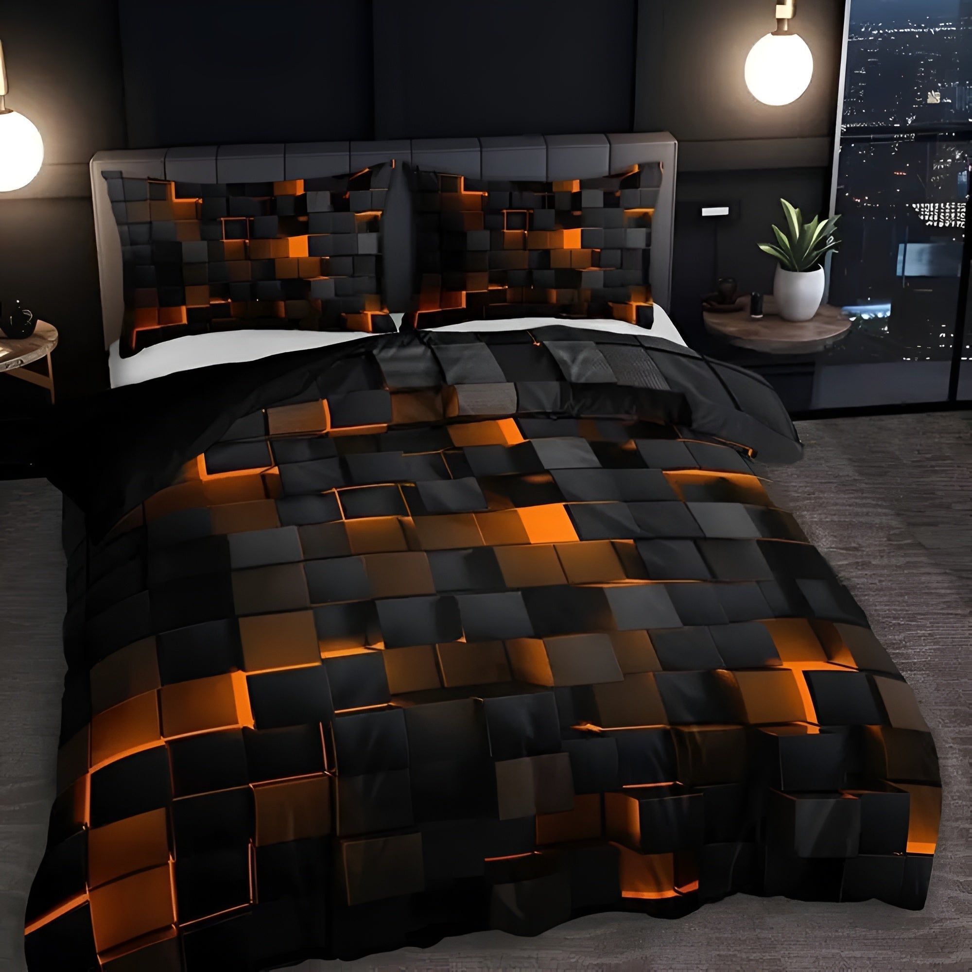 Modern Geometric Duvet Cover Set 3 Piece