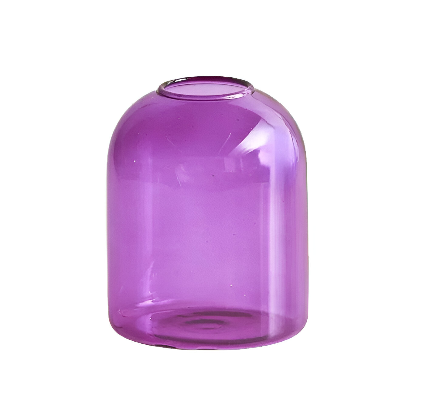 Modern Glass Candle Holder with Color Accent