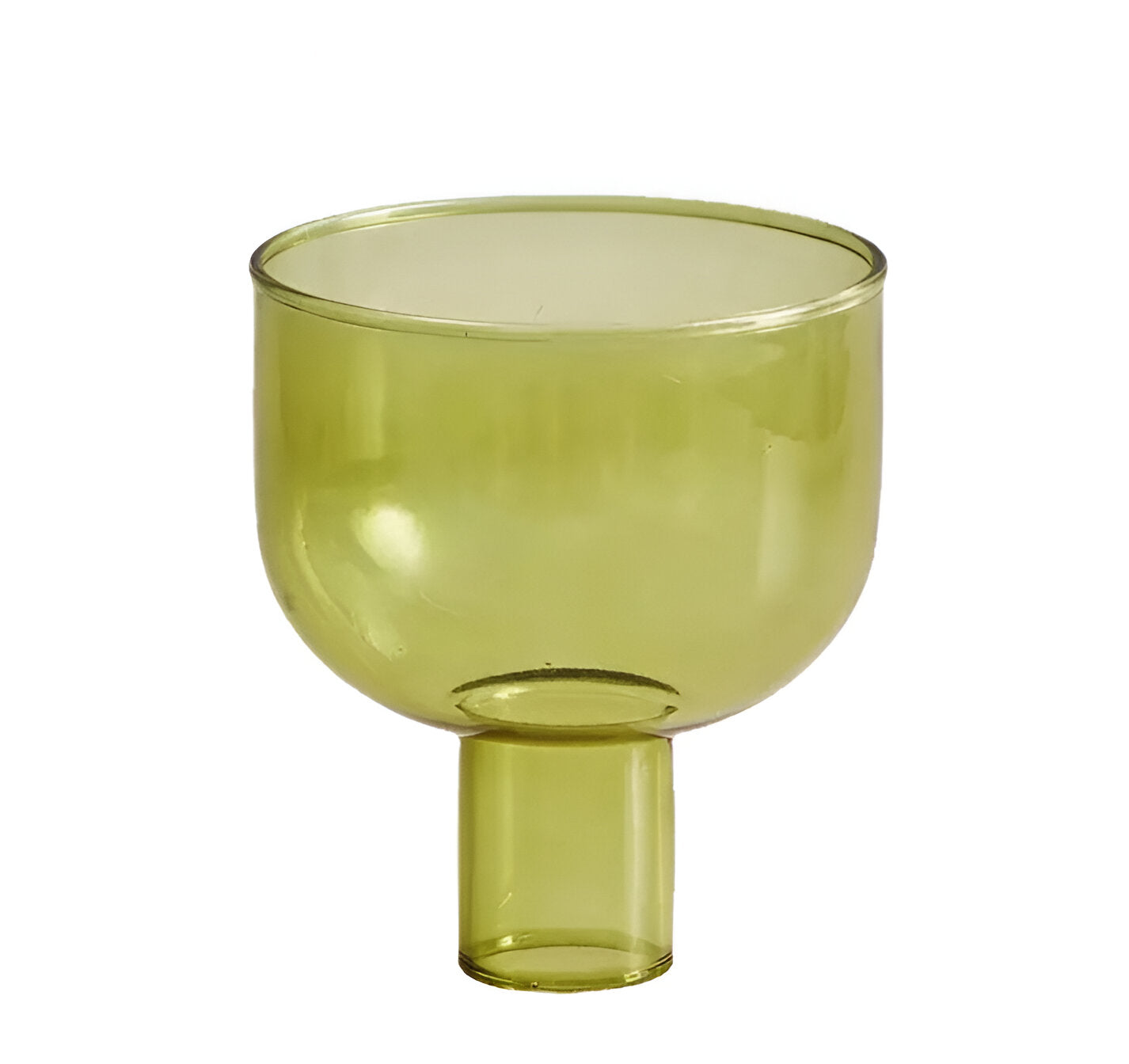 Modern Glass Candle Holder with Color Accent