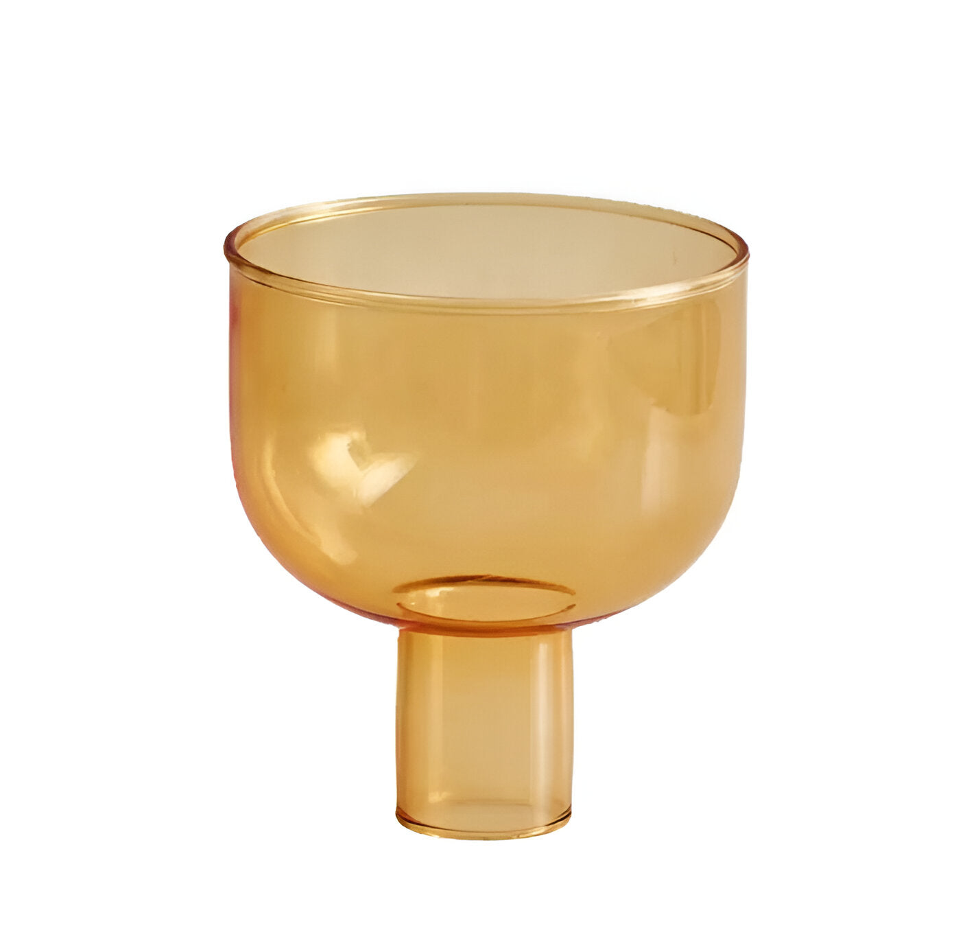 Modern Glass Candle Holder with Color Accent