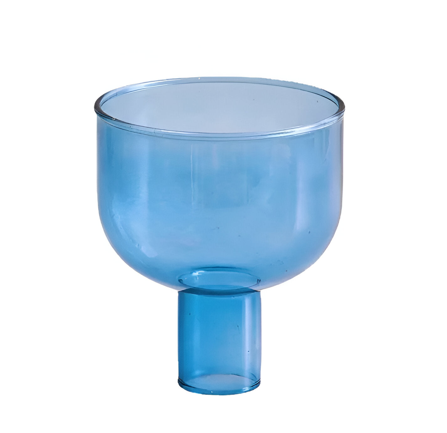 Modern Glass Candle Holder with Color Accent