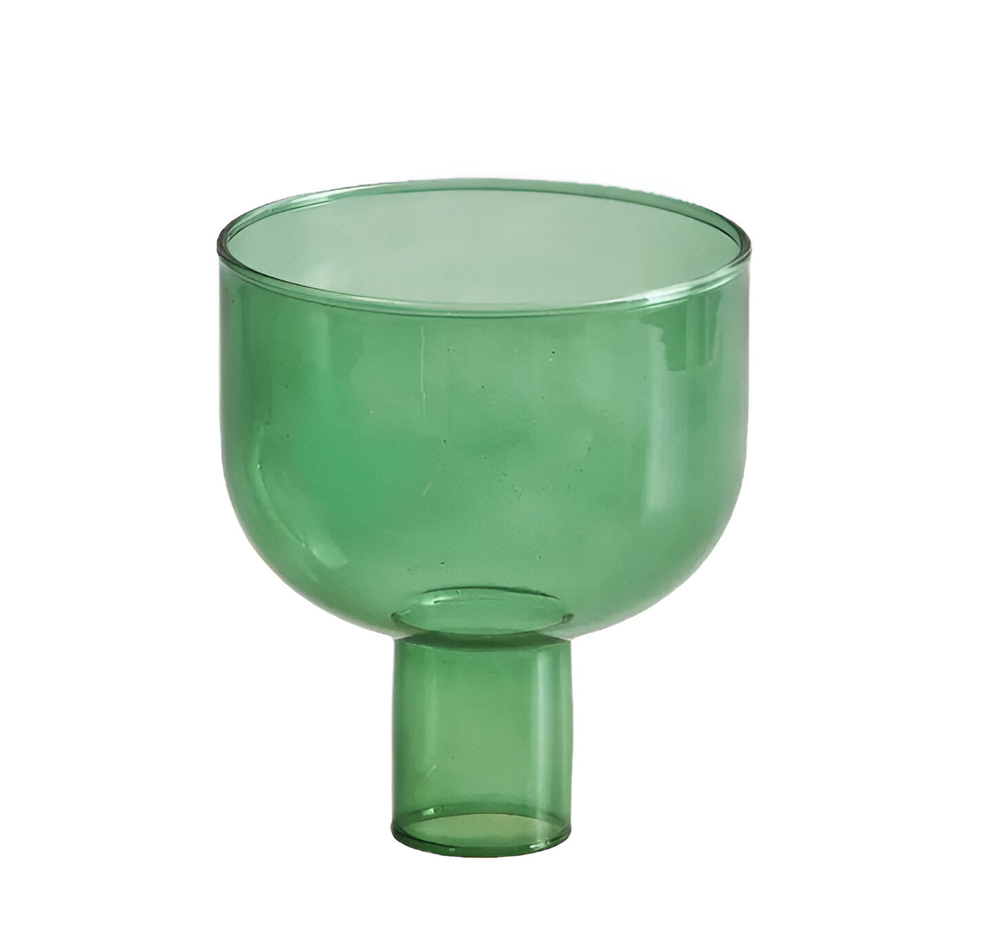 Modern Glass Candle Holder with Color Accent