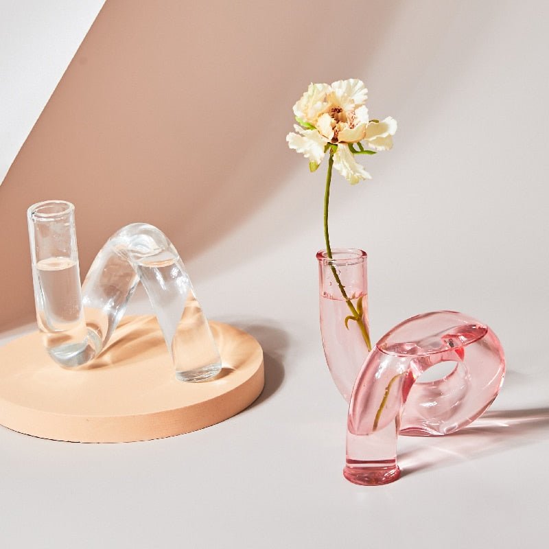Modern Glass Candle Holder with Loop Design