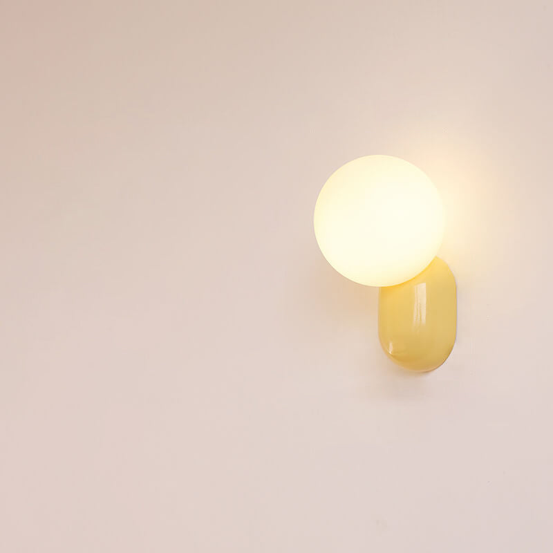 Modern Glass Globe Wall Light with Resin Base