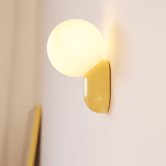 Modern Glass Globe Wall Light with Resin Base