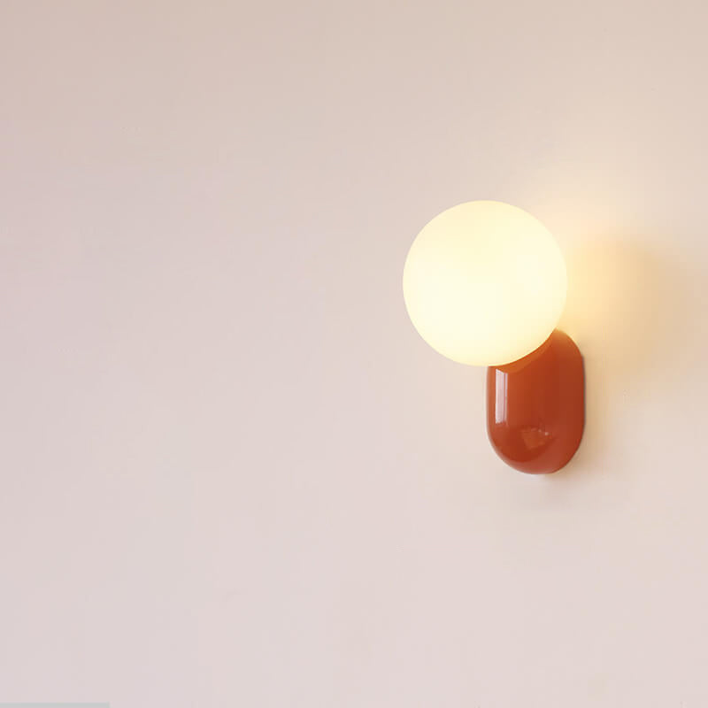 Modern Glass Globe Wall Light with Resin Base