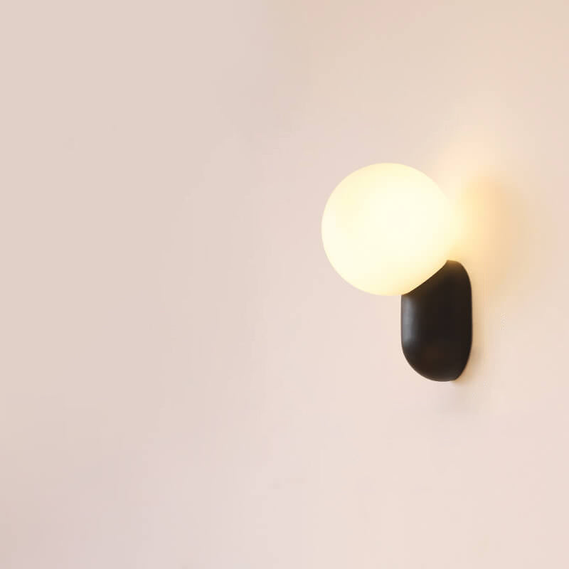 Modern Glass Globe Wall Light with Resin Base