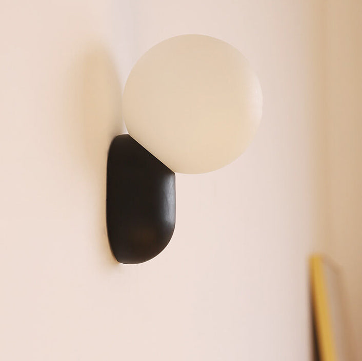 Modern Glass Globe Wall Light with Resin Base