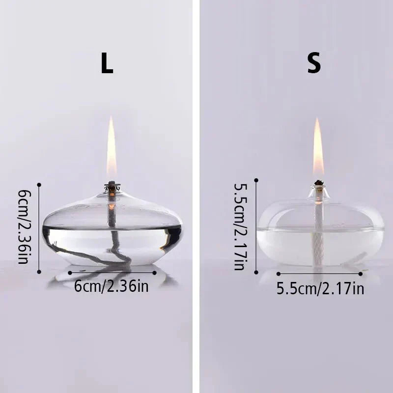 Modern Glass Holder with Oil Wick Design