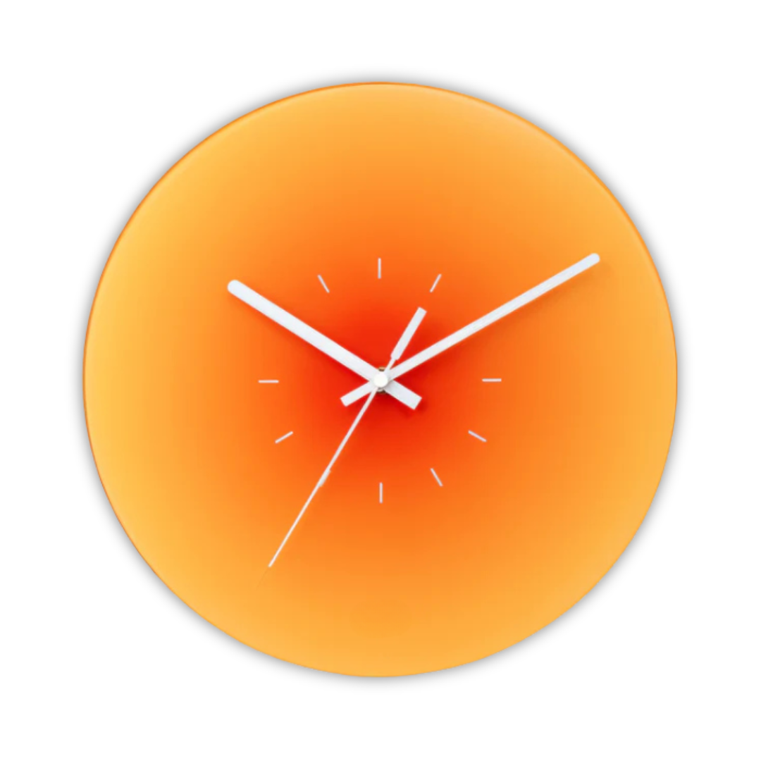 Modern Glass Wall Clock with Silent Quartz