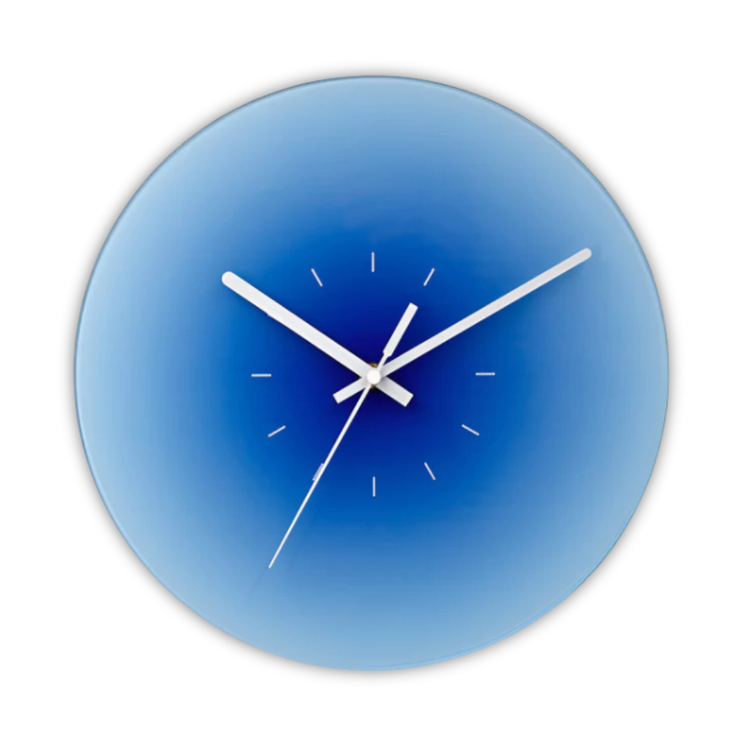 Modern Glass Wall Clock with Silent Quartz