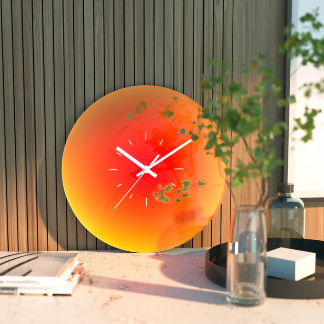 Modern Glass Wall Clock with Silent Quartz