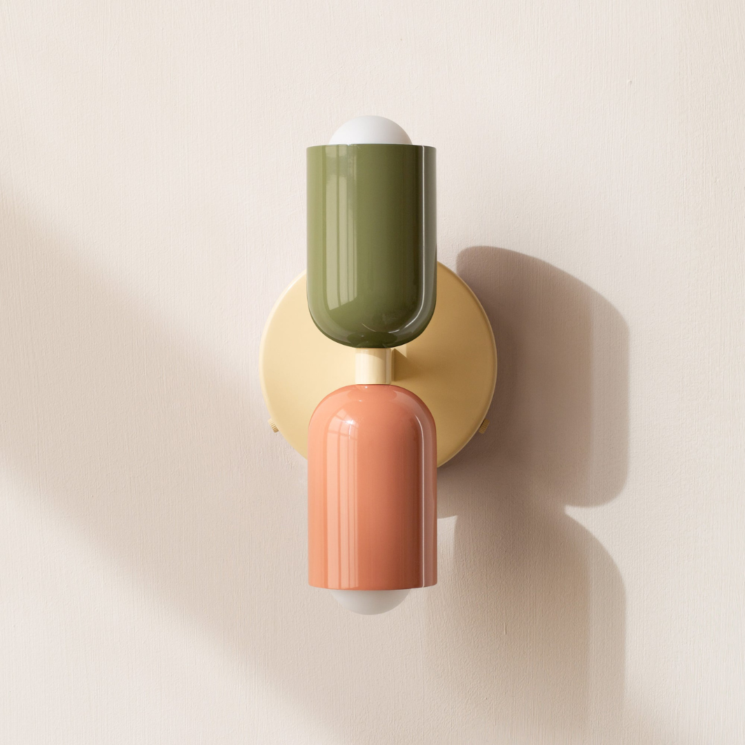 Modern Glass Wall Sconce with Double Cylinder