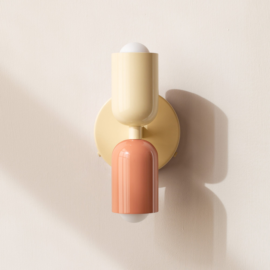 Modern Glass Wall Sconce with Double Cylinder