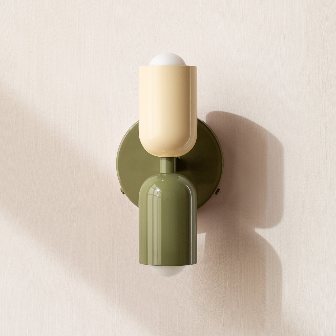Modern Glass Wall Sconce with Double Cylinder