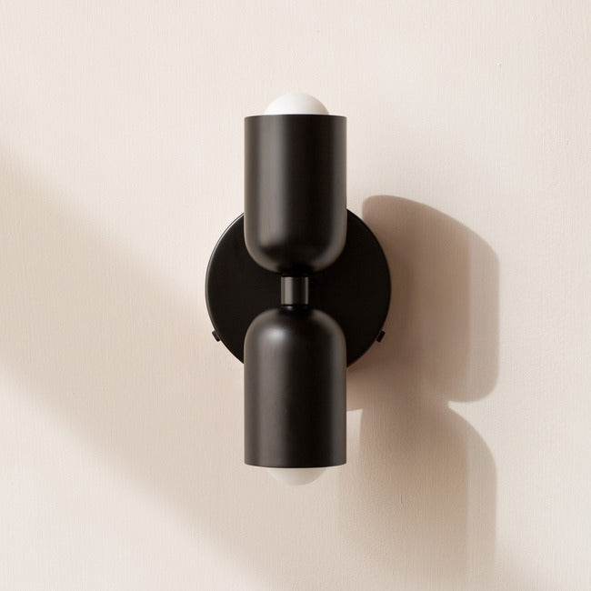 Modern Glass Wall Sconce with Double Cylinder