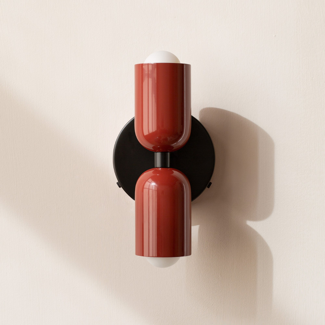 Modern Glass Wall Sconce with Double Cylinder