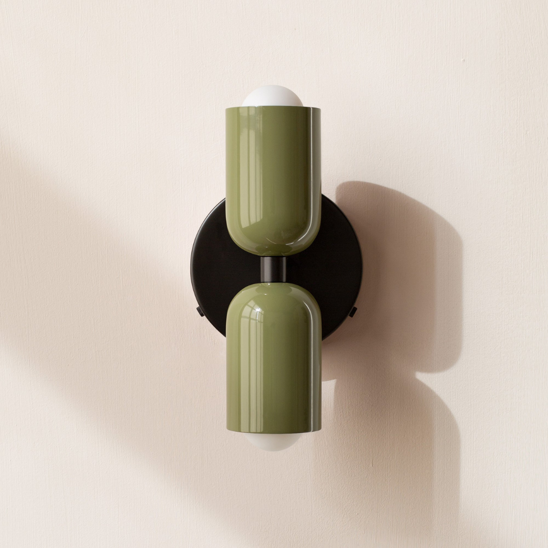 Modern Glass Wall Sconce with Double Cylinder