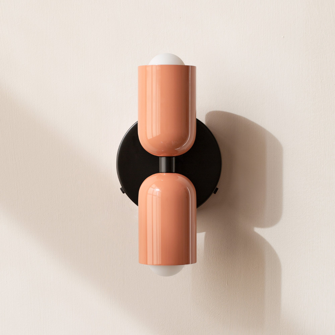 Modern Glass Wall Sconce with Double Cylinder