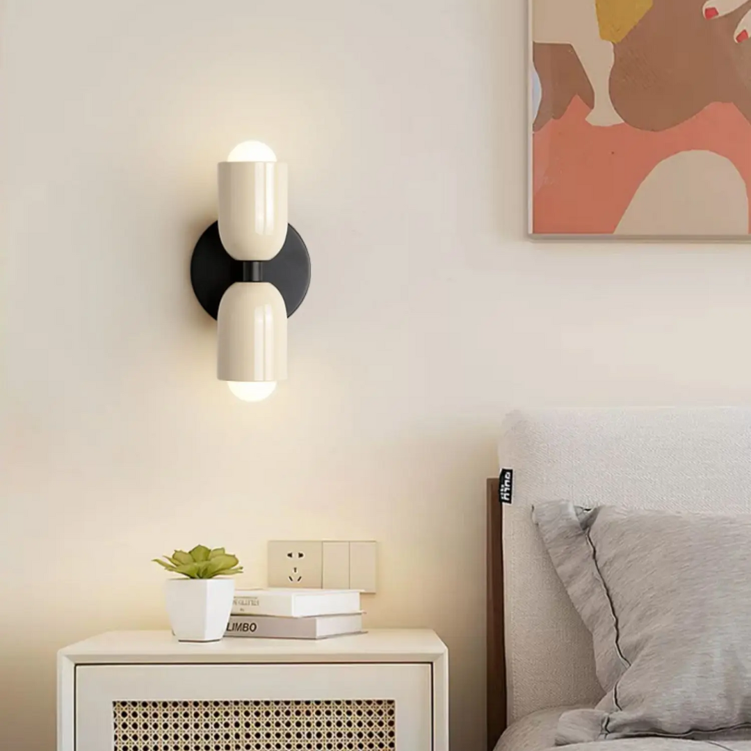 Modern Glass Wall Sconce with Double Cylinder