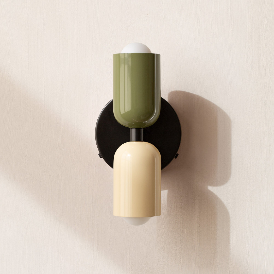 Modern Glass Wall Sconce with Double Cylinder