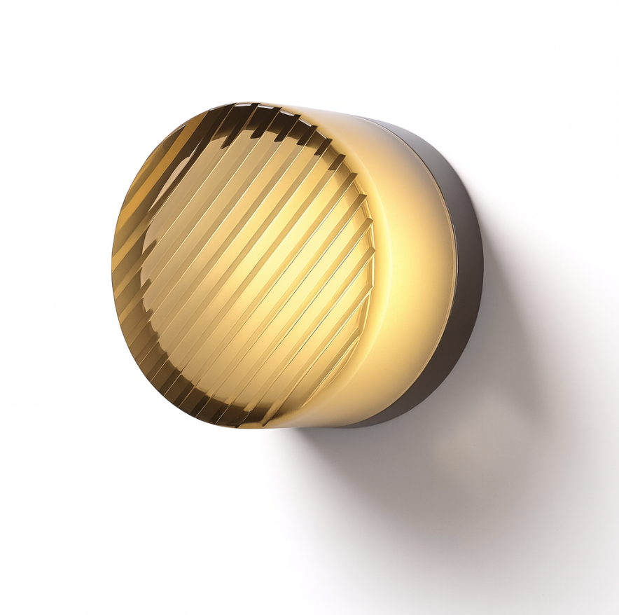 Modern Glass Wall Sconce with Round Halo Design
