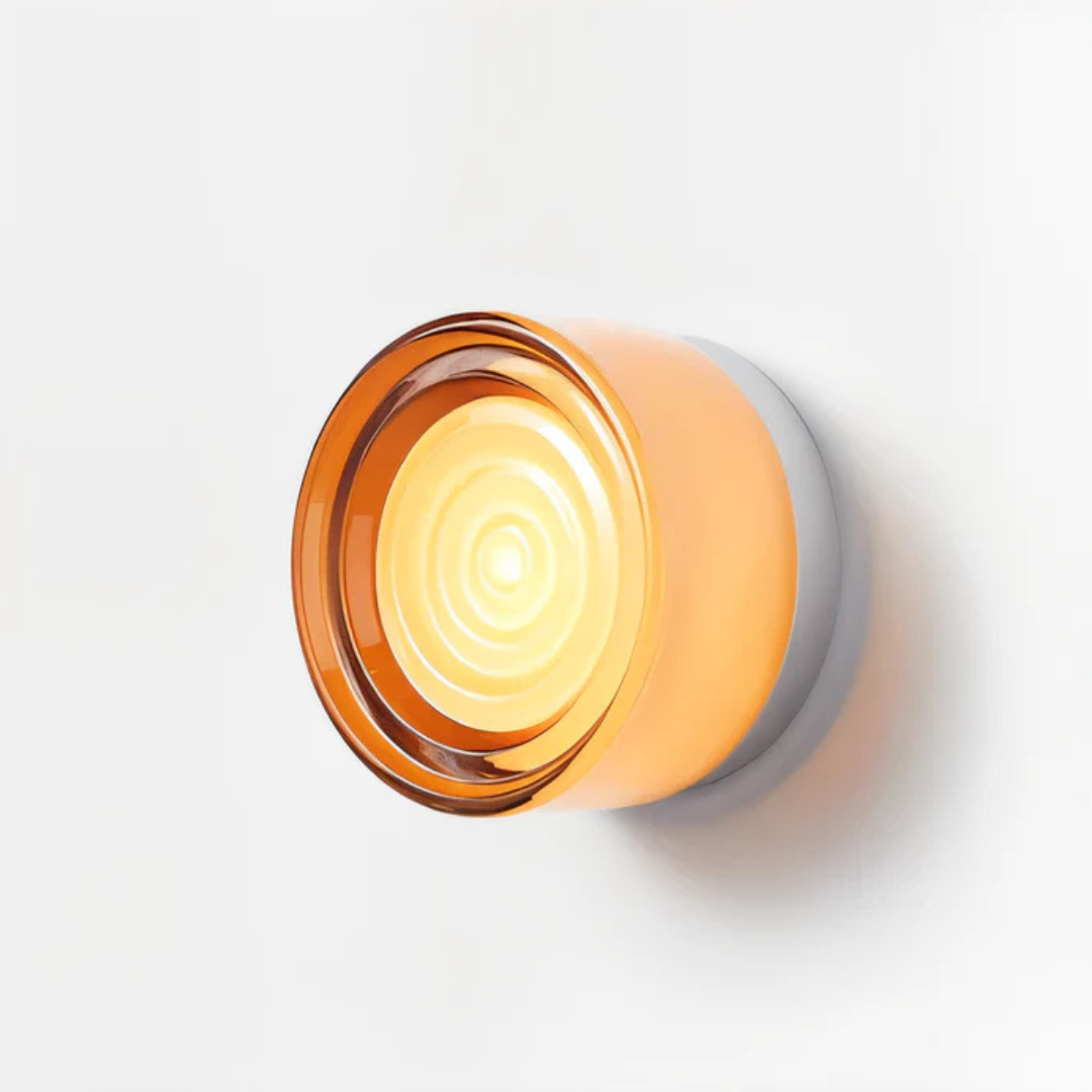 Modern Glass Wall Sconce with Round Halo Design