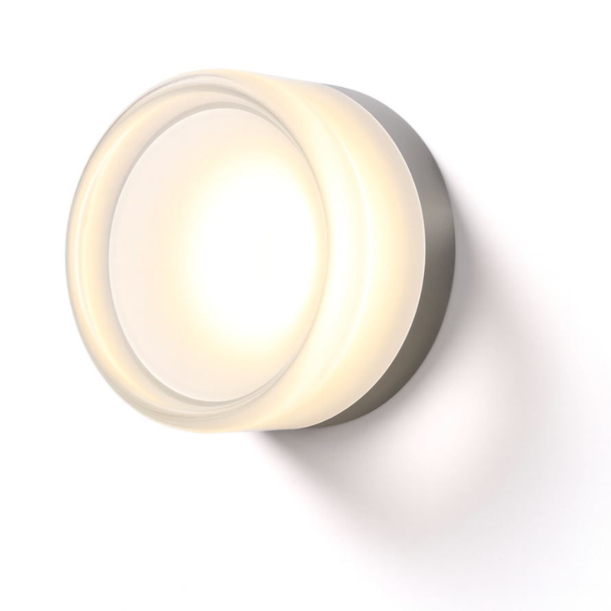 Modern Glass Wall Sconce with Round Halo Design