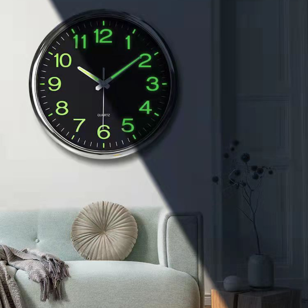 Modern Glow Wall Clock with LED Numbers