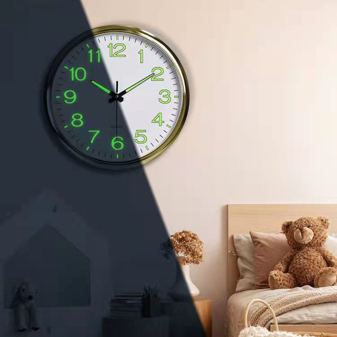 Modern Glow Wall Clock with LED Numbers