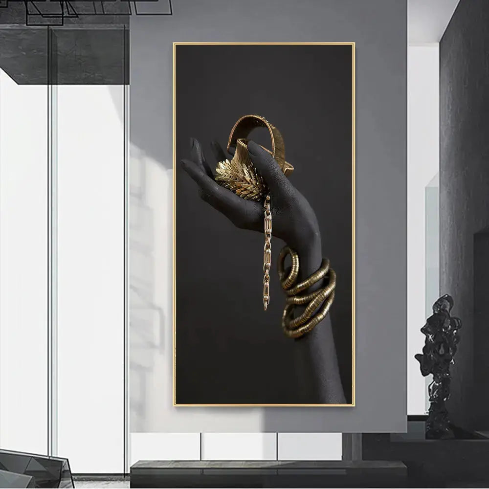 Modern Golden Portrait Canvas Wall Art Print