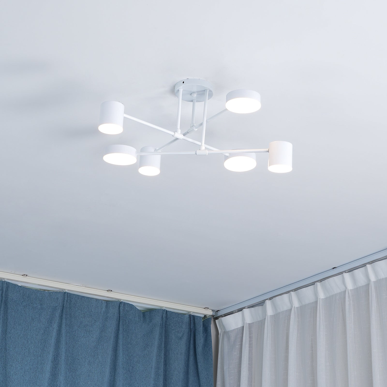 Modern Iron Ceiling Light with 6 LED Heads