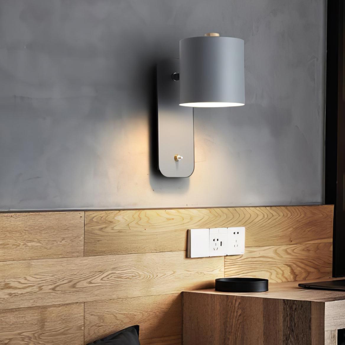 Modern Iron Wall Sconce with Rotatable Cylinder