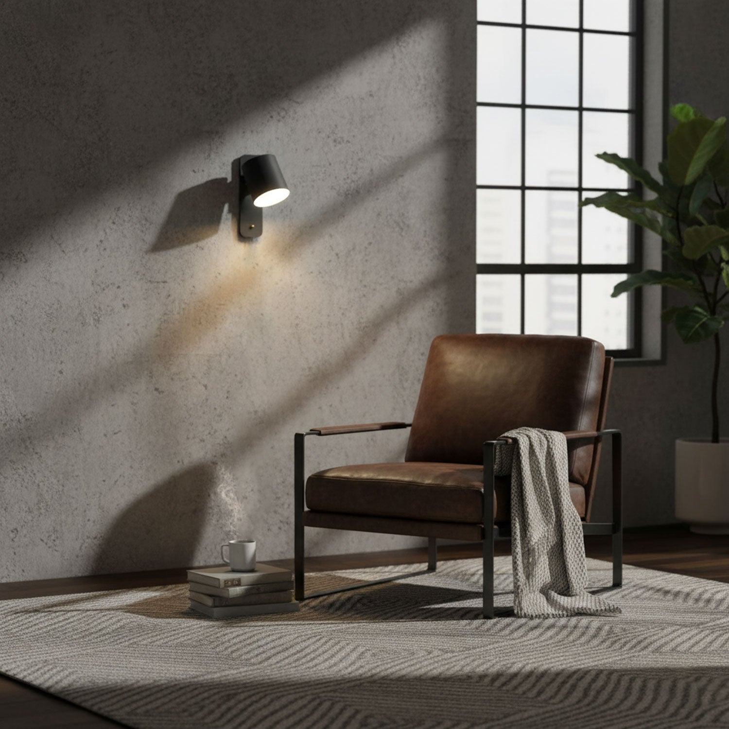 Modern Iron Wall Sconce with Rotatable Cylinder