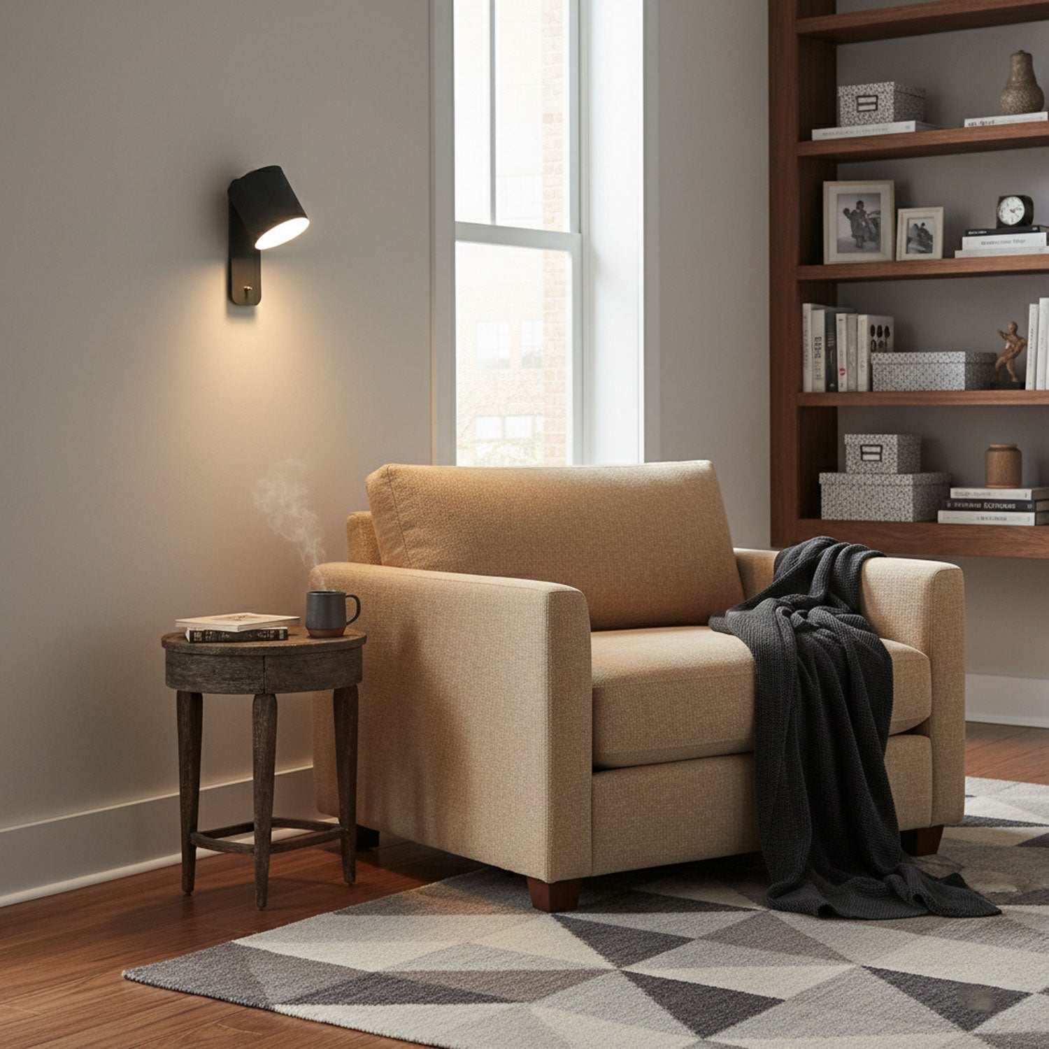 Modern Iron Wall Sconce with Rotatable Cylinder