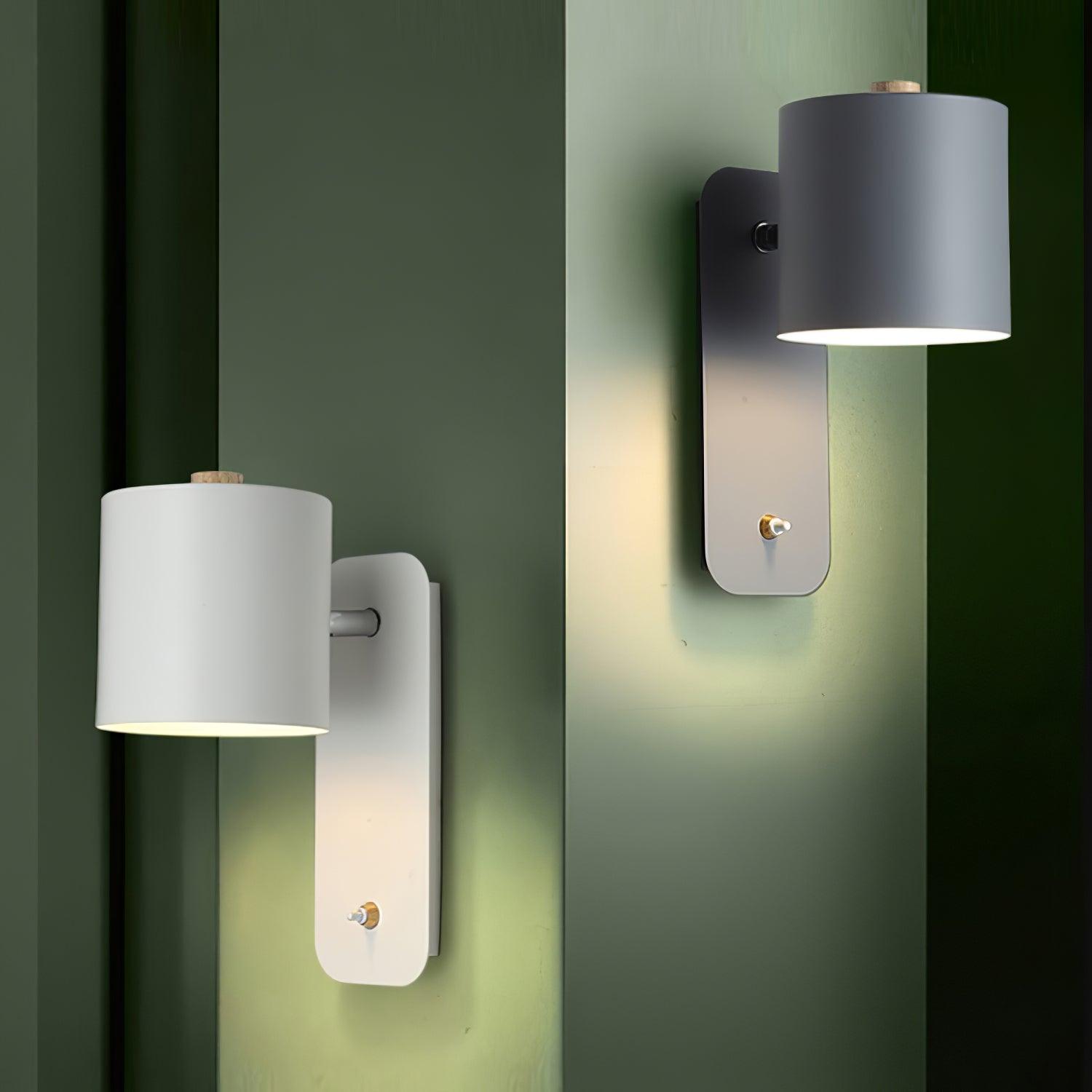 Modern Iron Wall Sconce with Rotatable Cylinder
