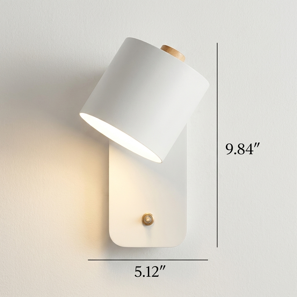 Modern Iron Wall Sconce with Rotatable Cylinder