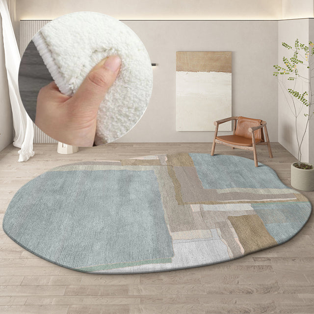 Modern Irregular Rug with Minimal Lines