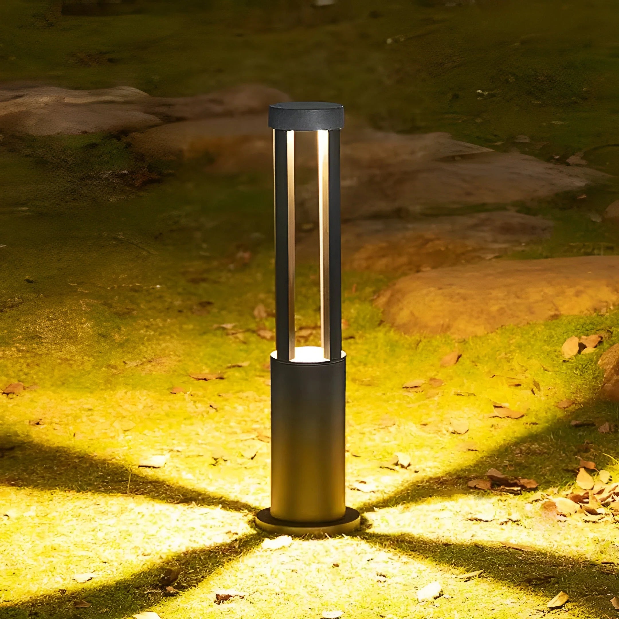 Modern Metal Garden Light with LED Glow