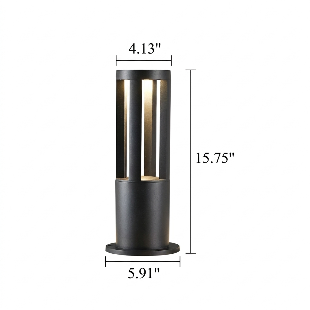 Modern Metal Garden Light with LED Glow