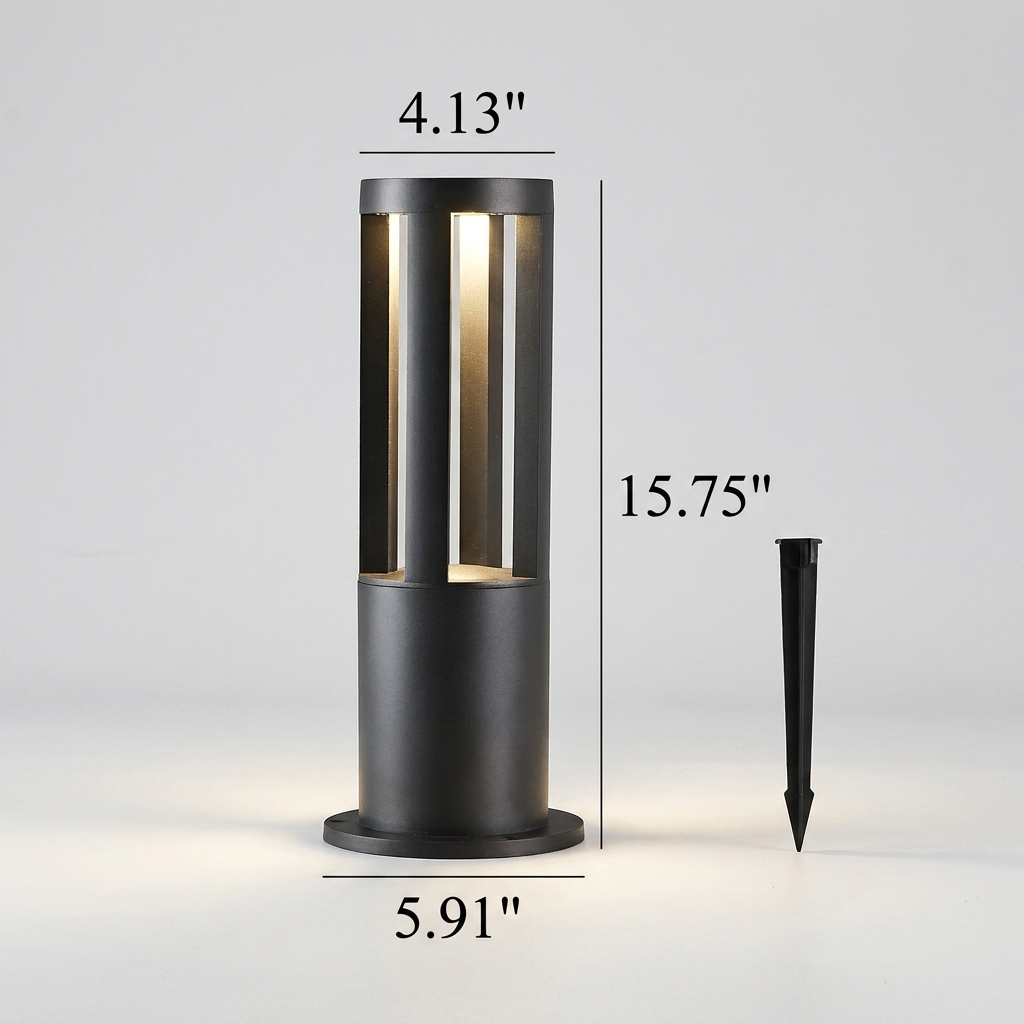 Modern Metal Garden Light with LED Glow
