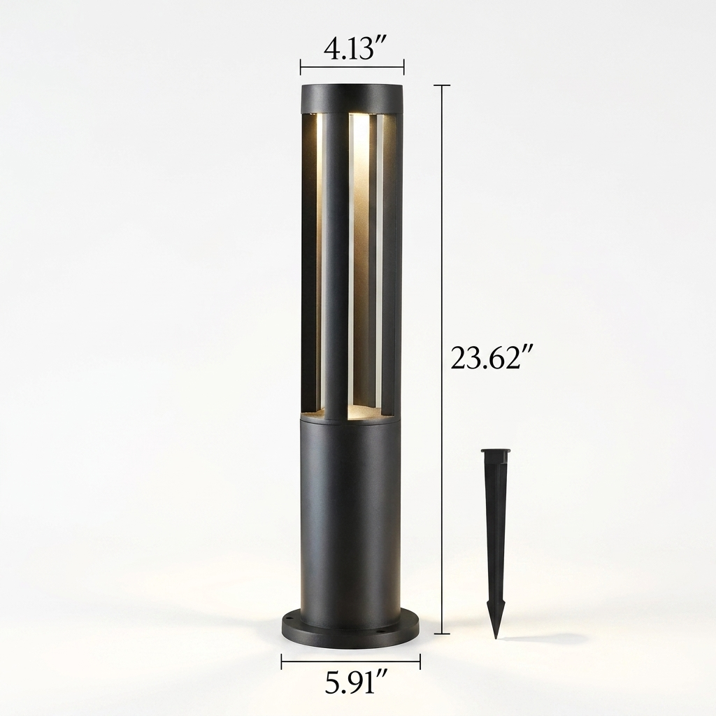 Modern Metal Garden Light with LED Glow