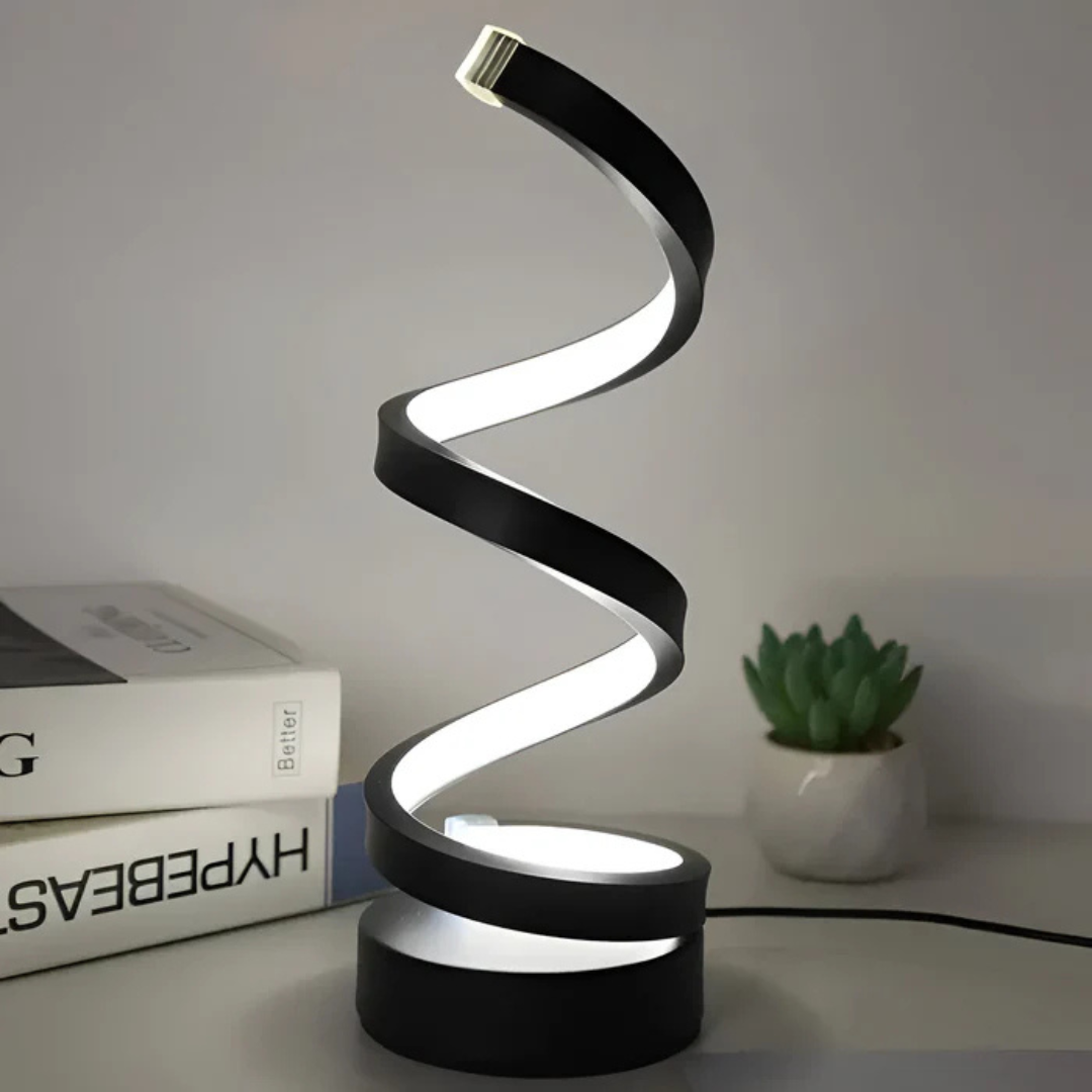 Modern Metal Spiral Table Lamp with LED Light