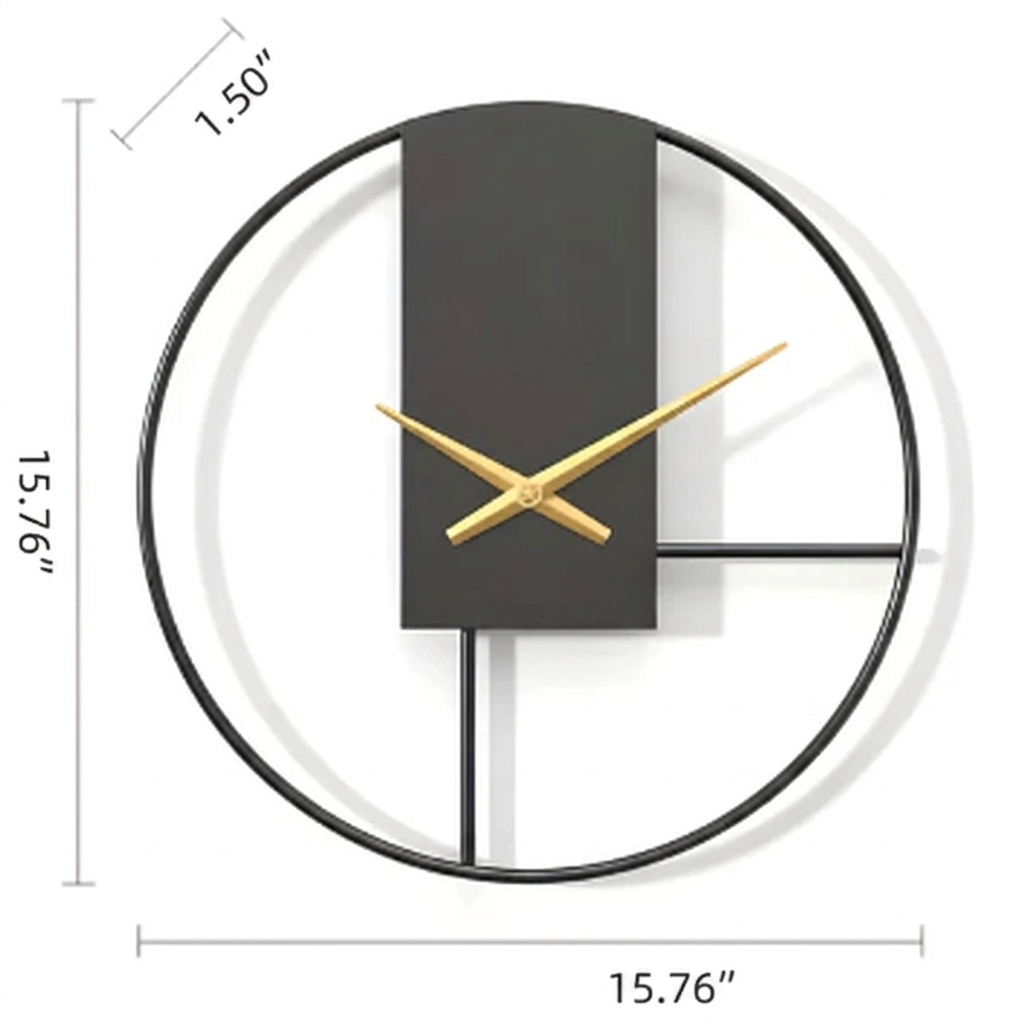 Modern Metal Wall Clock with Silent Quartz