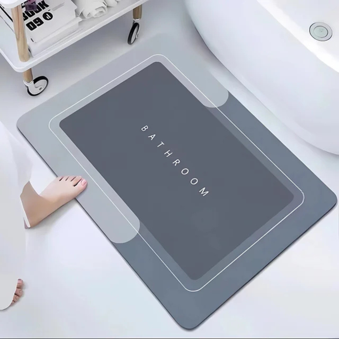 Modern Non Slip Bath Mat with Text Design
